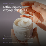 Before and after results using Retinol by Robanda Daily Renewal Cream — visibly smoother, more even-toned skin
