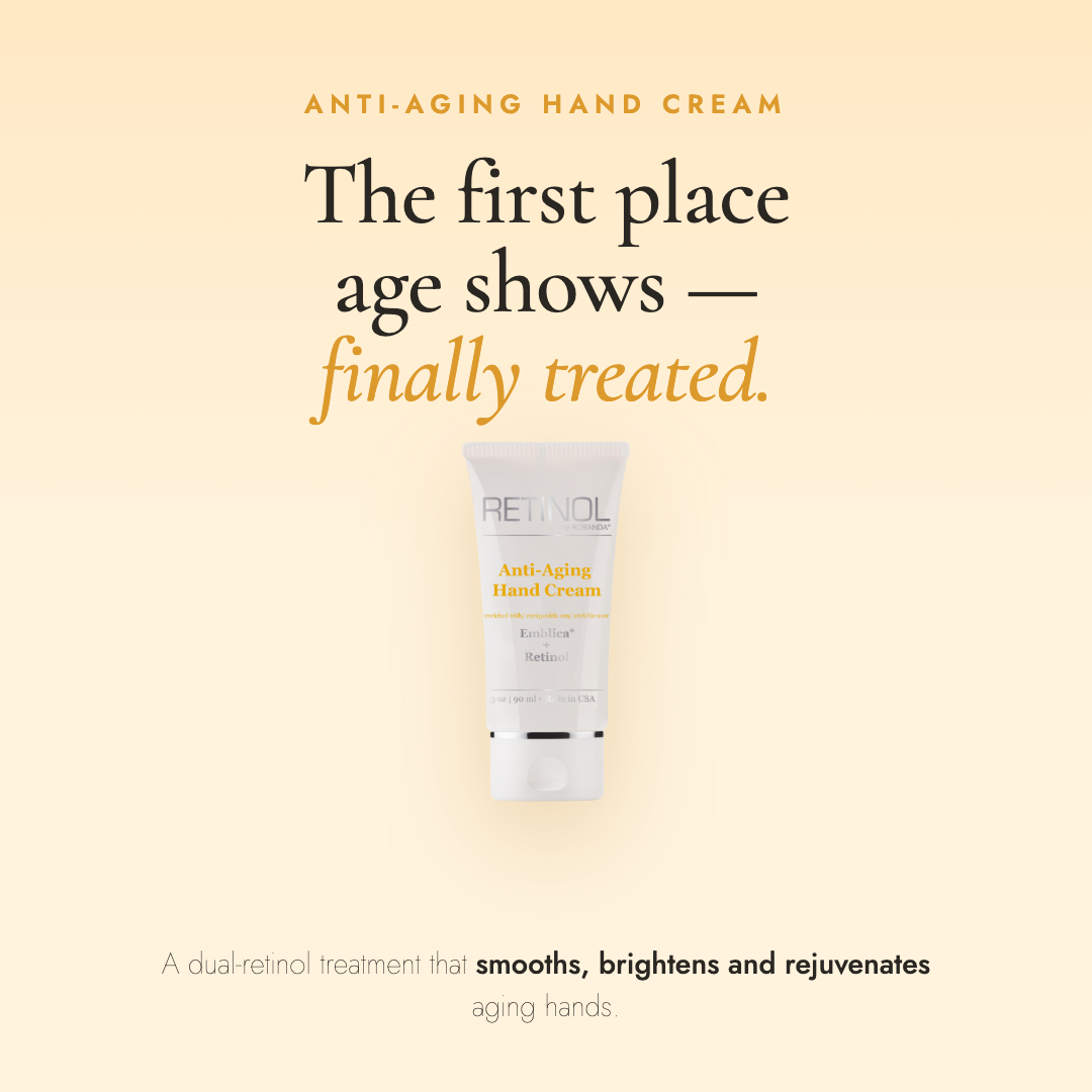 Retinol by Robanda Anti-Aging Hand Cream — 0.5% retinol hand treatment for age spots, crepey skin and uneven tone