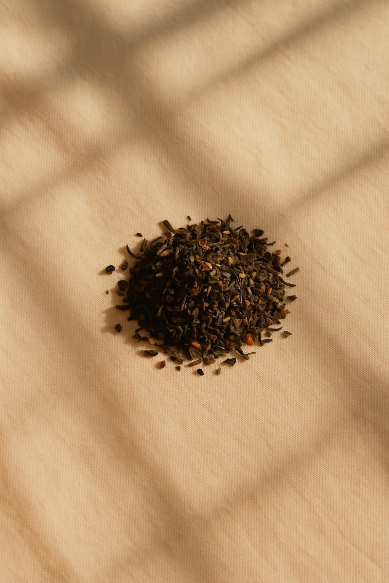 Green tea leaves — editorial botanical
