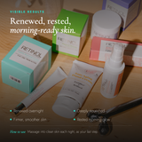Before and after results using Retinol by Robanda Nightly Renewal Cream — visibly smoother, more even-toned skin